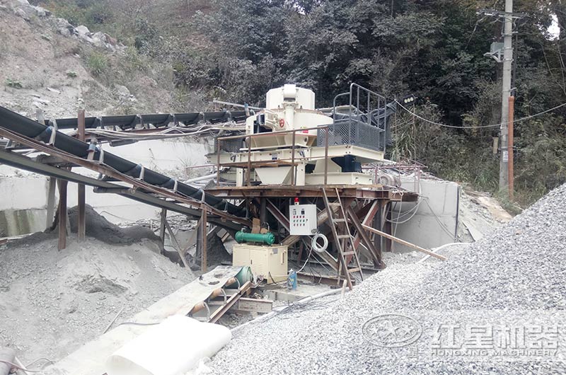 鵝卵石制砂加工生產現場 鵝卵石制砂加工生產現場